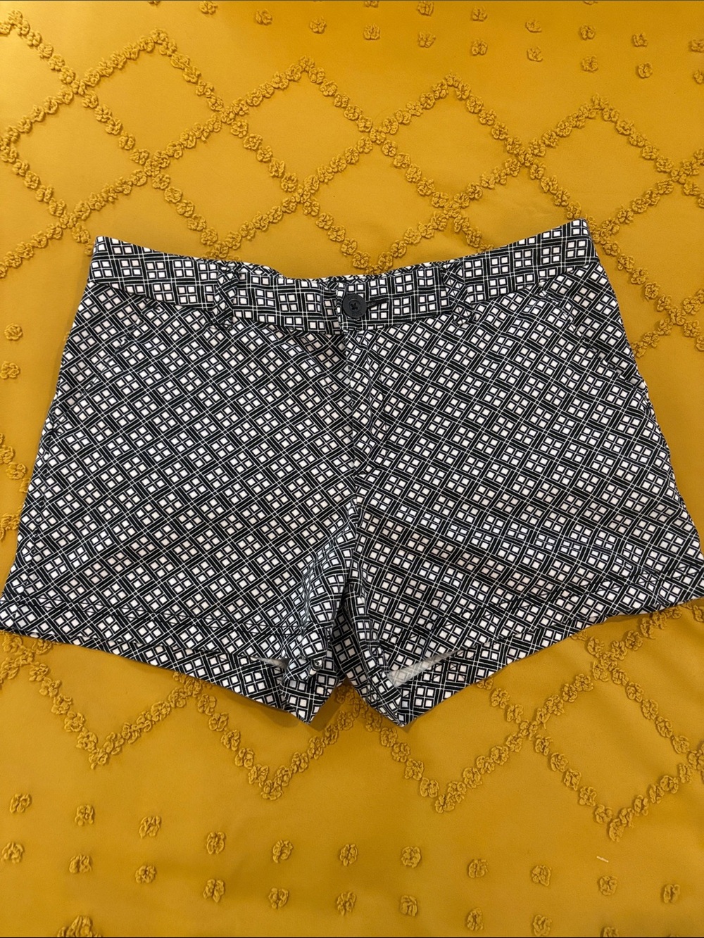 High-Waist Geometric Print Shorts
